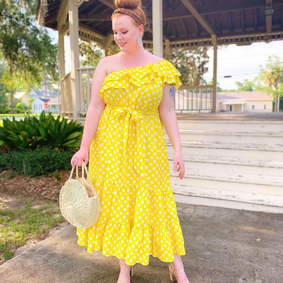 Lisa Marie Fernandez Polka Dot One Shoulder Dress - Picture 4 of 16